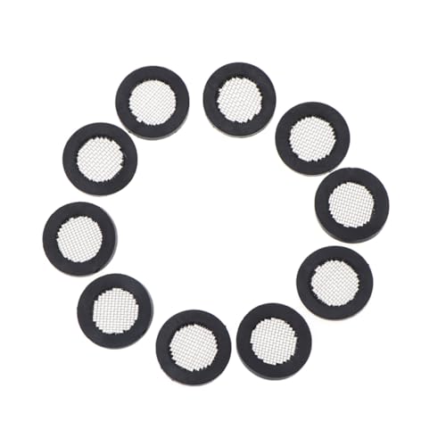 SEWACC 10 Stück Teiliges Innendurchmesser Wasserhahnfilter mit Gummidichtung Metall Siebfilter für Küchen und Badarmaturen Einsetzbar Blockierend Schwarz von SEWACC