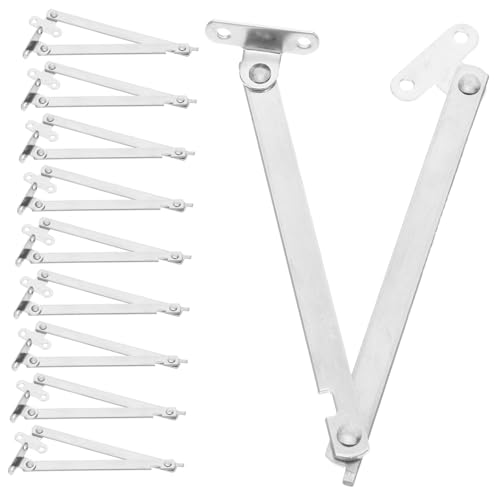 SEWACC 10 Stück Teiliges Klappstütze aus Edelstahl Robuste Zweifach Faltbare Deckelstütze für Möbel Schrank Vitrine mit Sicherer Tragfähigkeit für Ausstellung Handel und Kompakte von SEWACC
