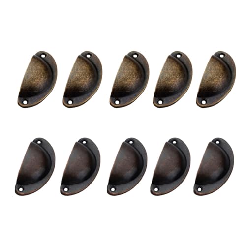 SEWACC 10 Stück Teiliges Muschelgriff Schrankgriffe in Rot und Bronze Vintage Design für Möbel und Apothekerschränke Vielseitig Einsetzbar Langlebig und SEWACC 10 Stück Teiliges Muschelgriff Schrankgriffe in Rot und Bronze Vintage Design für Möbel und Apothekerschränke Vielseitig Einsetzbar Langlebig und von SEWACC