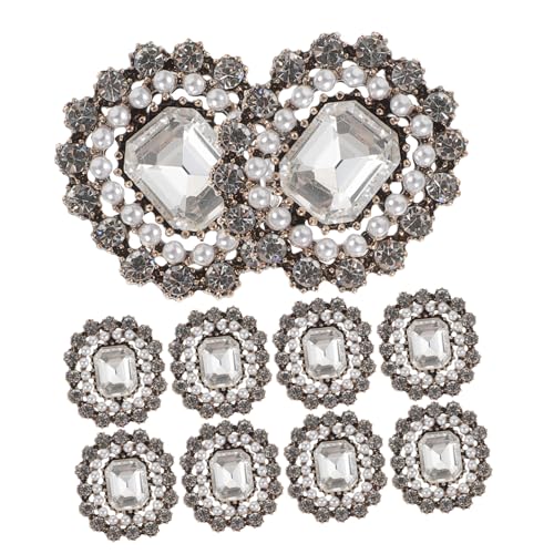 SEWACC 10 Stück Teiliges Perlen strassknöpfe Flach Rückseite Glänzende Schmuckverzierung aus Langlebiger Legierung für DIY Basteln Kleidung Brautkleider Accessoires Elegante von SEWACC