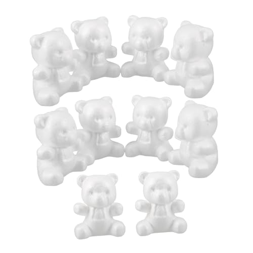 SEWACC 10 Stück Teiliges Schaumstoff-bären- Weiße Polystyrol-bären-skulpturen DIY Bastelmodell Robustes Material für Familienaktivitäten Partydekoration Blumige Arrangements Tragbar und von SEWACC