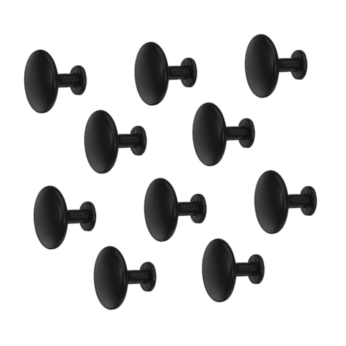 SEWACC 10 Stück Teiliges Schwarze Single-hole Möbelgriffe Minimalistische Vintage Schubladengriffe für Kommode Kleiderschrank Küchenschränke Vielseitig Einsetzbar Einfach zu Montieren von SEWACC