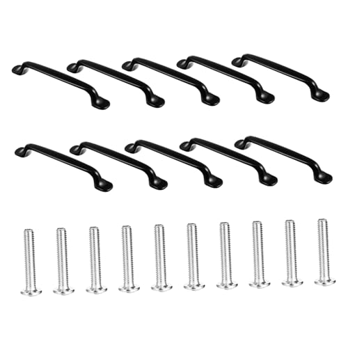 SEWACC 10 Stück Teiliges Schwarzer American Style Möbelgriffe für Schränke und Robuste Korrosionsbeständige Küchengriffe mit Lochabstand Langlebige Griffe für Kommode und Kleiderschrank von SEWACC