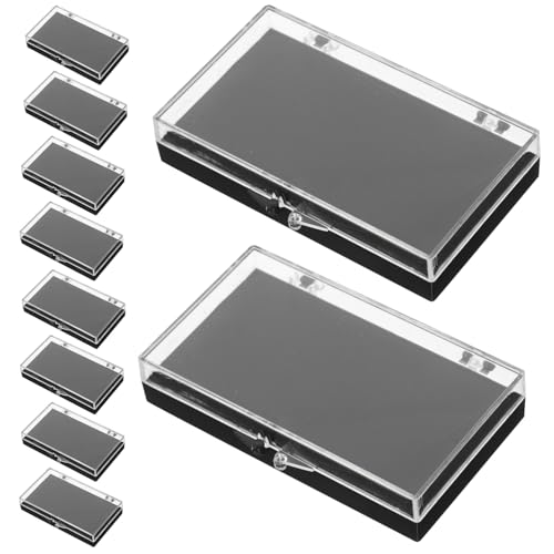 SEWACC 10 Stück Teiliges Transparente Kunststoff Box für Abzeichen und Schmuck Rechteckige Vitrine mit Pin Slot für Medaillen und Schmuckaufbewahrung für Feierlichkeiten und Treffen von SEWACC