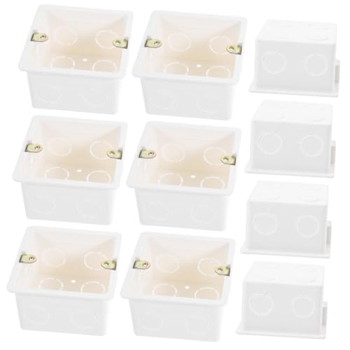 SEWACC 10 Stück Teiliges Wandsteckdosengehäuse PVC Einbau Verteilerdose Elektrische Anschlussdose für Hohlwände aus Gipskarton Robust und Einfach zu Montieren Geeignet Zufällige Farbe von SEWACC