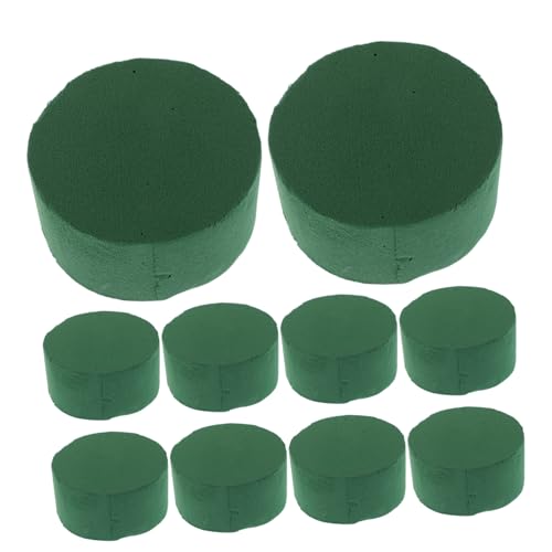 SEWACC 10 Stück Zylindrische Grüne Floristen Schaumblöcke für DIY Blumenarrangements Hochzeits und Partydekorationen Wasserhaltend und für Frische Blumen von SEWACC