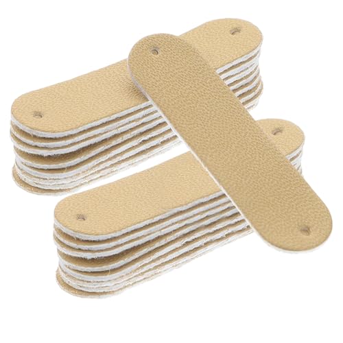 SEWACC 100 Stück DIY PU Lederetiketten Handmade Labels mit Löchern für Stricksachen Kleidung Taschen Nähen Handcraft Label Zubehör von SEWACC
