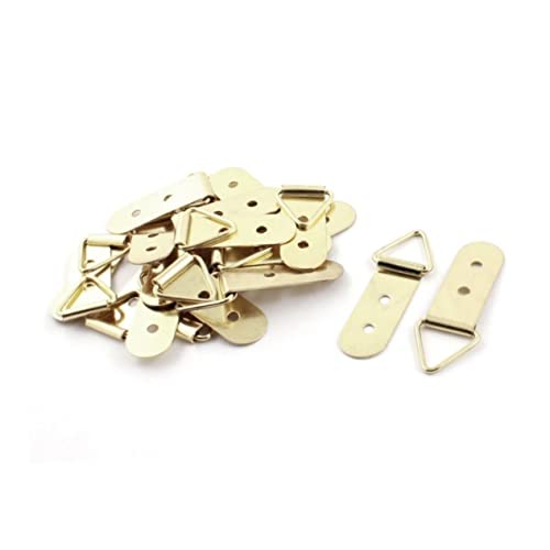 SEWACC 100 Stück Dreieckiger D Ring Bildaufhänger aus Kupfer mit Einzelloch und Schrauben Goldfarbener Metallhalter für Bilderrahmen Kreuzstich und Wanddekoration SEWACC 100 Stück Dreieckiger D Ring Bildaufhänger aus Kupfer mit Einzelloch und Schrauben Goldfarbener Metallhalter für Bilderrahmen Kreuzstich und Wanddekoration von SEWACC