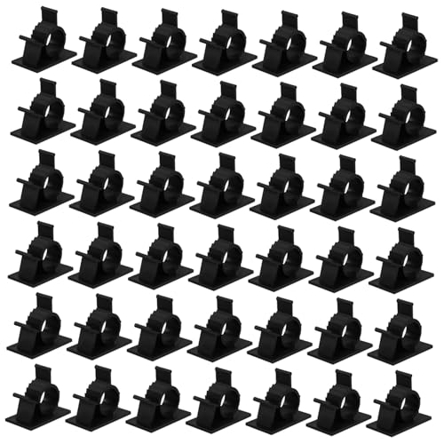 SEWACC 100 Stück Kabelmanagement Clips Selbstklebend Einstellbare Kunststoff Kabelhalter für Wand und Schreibtisch für Verschiedene Anwendungen im Büro und Zuhause von SEWACC