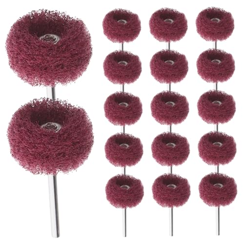 SEWACC 100 Stück Nylon Schleifbürsten mit Schaft Feine Schleif Schleifräder für Elektrowerkzeuge Robuste Bürstenaufsätze zur Rostentfernung und Oberflächenvorbereitung an Metall Holz von SEWACC