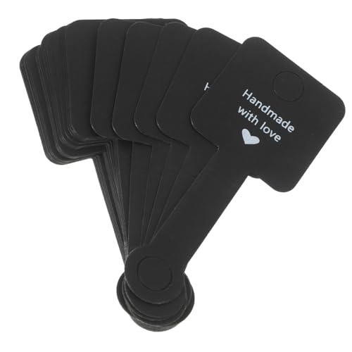 SEWACC 100 Stück Schmuckkarten Kraftpapier Faltbare Halsketten und Armbandkarten mit Praktische Schmuckdisplay Karten für Ringe und Armbänder Schwarz Einfache Handhabung Langlebig von SEWACC