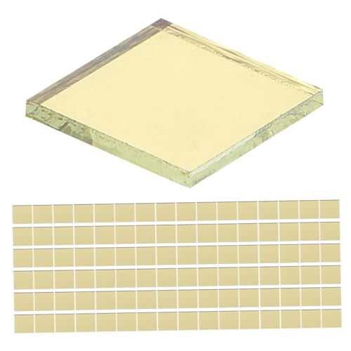 SEWACC 100 Stück Spiegelmosaikfliesen Selbstklebend Kleine Quadratische Glänzende Deko Spiegel Für DIY Wandgestaltung Wohnzimmer Schlafzimmer Büro Und Bastelprojekte Goldfarben von SEWACC