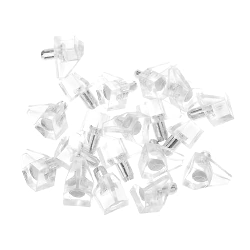 SEWACC 100 Stück Transparente Regalbodenträger aus PP und Eisen Kleine Einlegebodenhalter für Schränke und Ablagen Stabile Fachbodenträger zur Regalsicherung für Möbel und Schrankböden von SEWACC