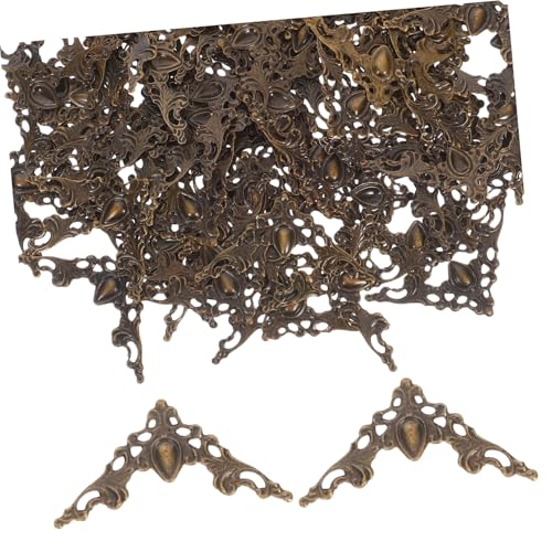 SEWACC 100 Stück Vintage Metall Eckenschutz Dekorative Hohlgearbeitete Buch Fotoecken Stabile Scrapbooking Schutzwinkel für Alben Notizbücher Ordner und Holzboxen in Antikem Grün SEWACC 100 Stück Vintage Metall Eckenschutz Dekorative Hohlgearbeitete Buch Fotoecken Stabile Scrapbooking Schutzwinkel für Alben Notizbücher Ordner und Holzboxen in Antikem Grün von SEWACC