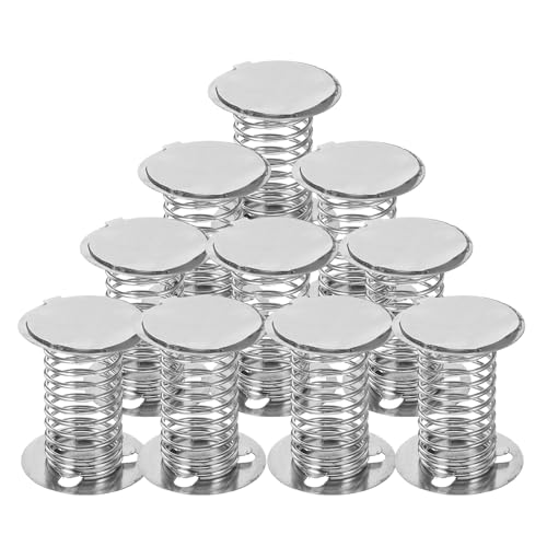 SEWACC 12 STK Shaker-Basis Armaturenbrett-Spielzeugbasis Federbasis des Armaturenbretts Spielzeugfeder Tanzspielzeug-Federbasis Wackelkopf Spielzeug Federsockel Druckfedern Metall Silver von SEWACC