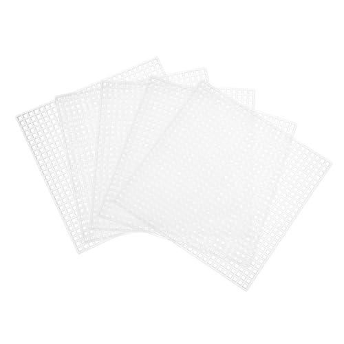 SEWACC 12 Stück Teiliges Kunststoff Mesh Canvas Quadratische Kreuzstich Gitterblätter Zuschneidbar Glatte Oberfläche Langlebig für Häkeln Stricken Stickerei und DIY Bastelprojekte von SEWACC