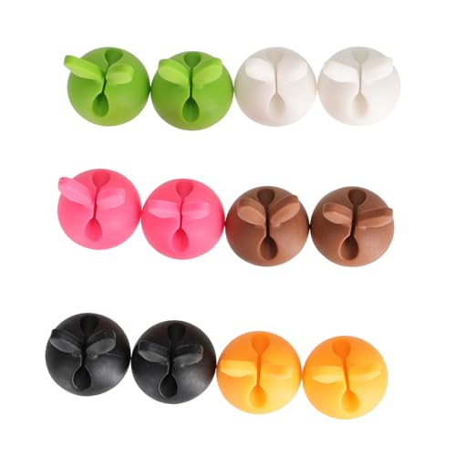 SEWACC 12 Stück Teiliges Silikon Kabelhalter in Bunny design Langlebige Selbstklebende Kabelclips zur Kabelorganisation für Schreibtisch und Büro Praktische und Dekorative Lösung für von SEWACC