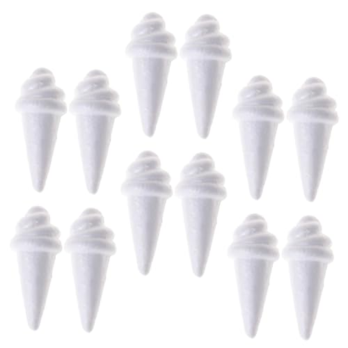 SEWACC Partyzubehör Zum Thema Eiscreme 12 Stück Zum Bemalen Von Eiscreme-Modellen Mehrzweck-Eiscreme-Requisiten Aus Schaumstoff von SEWACC
