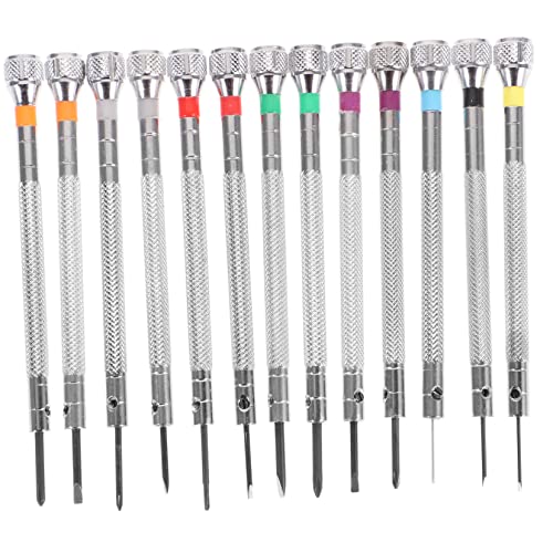 SEWACC 13 Stück Teiliges Uhr Schraubendreher Set Präzise Mikroschraubendreher für Uhrenreparatur und Elektronik Ergonomischer Griff Tragbar für Brillen und Kleine Geräte von SEWACC