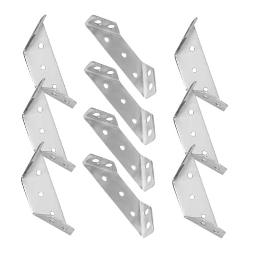SEWACC 15 Sätze Teiliges Edelstahl Eckverbinder Universeller Möbelwinkel Stabile Eckhalterung für Küchen und Hängeschränke Silberner Halter mit Schrauben für Langlebige Befestigung von SEWACC