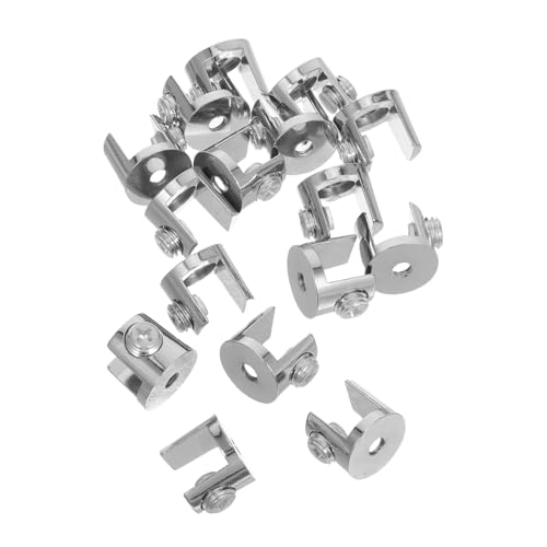 SEWACC 16 Stück Glasklemmen Zinklegierung für Glas Stabile Glasregalhalter Moderne Feste Glasscheibenhalter für Badezimmer und Wohnräume Einfache Montage Elegantes Design SEWACC 16 Stück Glasklemmen Zinklegierung für Glas Stabile Glasregalhalter Moderne Feste Glasscheibenhalter für Badezimmer und Wohnräume Einfache Montage Elegantes Design von SEWACC