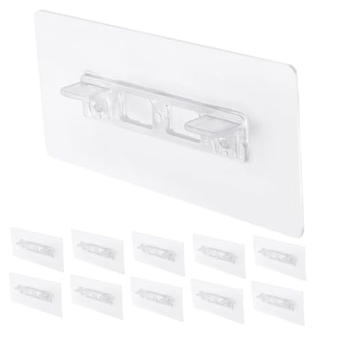 SEWACC 16 Stück Selbstklebende Regalbodenträger Transparente Einlegebodenhalter mit Hoher Tragkraft Bohrfreie Montage Platzsparend und Langlebig für Kleiderschrank und Küchenschrank von SEWACC
