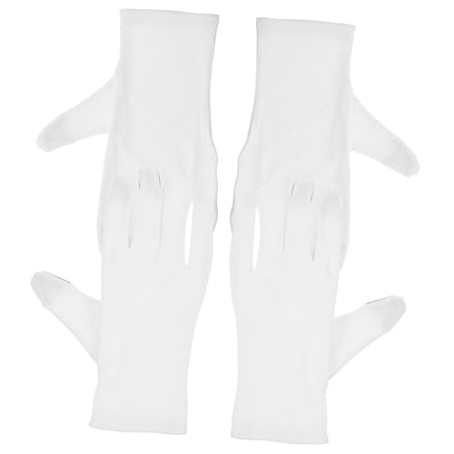 SEWACC 2 Paare Dünne Baumwollhandschuhe für Gartenarbeit Leichte Arbeitshandschuhe mit Touchscreen Funktion Atmungsaktive Stoffhandschuhe für Damen Schützende Gartenhandschuhe Weiß von SEWACC