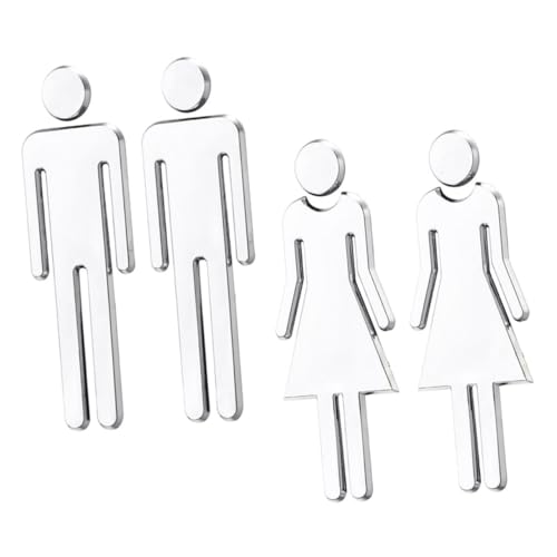 SEWACC 2 Paare Toilettenschild aus Robustem Material mit Spiegeloberfläche Edles Design Vielseitig für Büro Restaurant Gemeinsame Wc bereiche Langlebig und Modisch Stilvolle Badezimmer SEWACC 2 Paare Toilettenschild aus Robustem Material mit Spiegeloberfläche Edles Design Vielseitig für Büro Restaurant Gemeinsame Wc bereiche Langlebig und Modisch Stilvolle Badezimmer von SEWACC