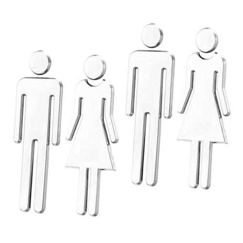 SEWACC 2 Paare Toilettenschilder aus mit Spiegel Langlebige Türschilder für Damen und Herren Klare Identifikation Vielseitig Nutzbar für Büro Restaurant und Öffentliche Bereiche SEWACC 2 Paare Toilettenschilder aus mit Spiegel Langlebige Türschilder für Damen und Herren Klare Identifikation Vielseitig Nutzbar für Büro Restaurant und Öffentliche Bereiche von SEWACC