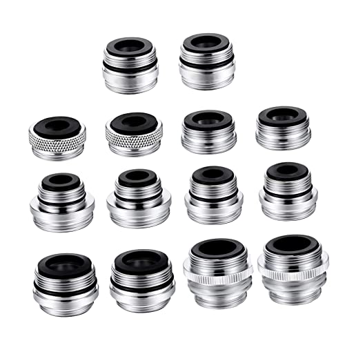 SEWACC 2 Sätze Faucet Adapter Kit Messing Wasserhahn Adapter Set für Gartenhose Sprühkopf und Wasserfilter Dichtungsfrei und Langlebig von SEWACC