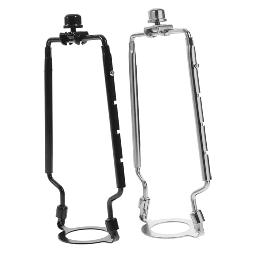 SEWACC 2 Sätze Teiliges Lampenharp Metallhalterung Lampenschirmadapter Verstellbar Robust Langlebig Rostfrei Geeignet für Moderne Stehlampen und Tischlampen in Schwarz und Silber von SEWACC