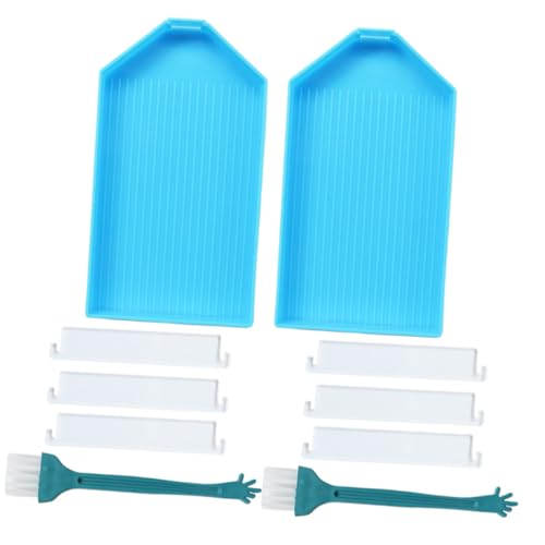 SEWACC Diamant Kunst Tablett Für Selbstgemacht Projekte 2 Stück Strass Maltablett Kit in Blau Vielseitig Einsetzbar Kunststoffmaterial Für Nagelkunst Und Handy Dekoration von SEWACC