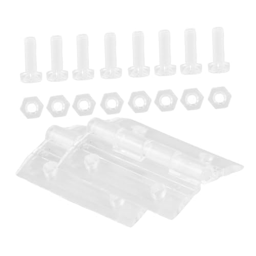 SEWACC 2 Sätze Transparente Acrylscharnier für Kleine Holzkisten und Schranktüren Robuste PC materialien Vielseitig Einsetzbar Einfache Montage Sichtbare Falttürbeschläge mit Schrauben von SEWACC