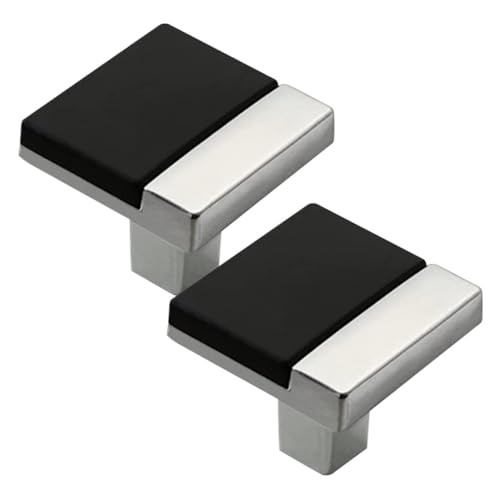 SEWACC 2 Stck Möbelgriffe aus Langlebiger Zinklegierung Single hole Design Glänzend Schwarz Einfache Montage Geeignet für Küchenschränke Badezimmerschränke und Kleiderschränke von SEWACC
