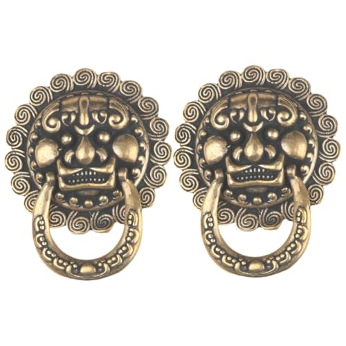SEWACC 2 Stck Teiliges Löwenkopf Metall schnallen mit Ring Chinesischer Vintage stil Messing Gepäckverschlüsse Einfach zu Montierende DIY Tasche Dekoration Geeignet für Koffer und SEWACC 2 Stck Teiliges Löwenkopf Metall schnallen mit Ring Chinesischer Vintage stil Messing Gepäckverschlüsse Einfach zu Montierende DIY Tasche Dekoration Geeignet für Koffer und von SEWACC