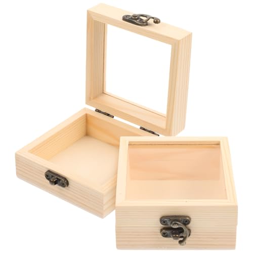 SEWACC 2 Stück Box Dekorationen Rustikale Schmuckstücke Handwerk Handwerk Ohrringe Party Kunst Aufbewahrung Holztruhe Für Natürliche Deckel Holzringe Süßigkeiten Transparente SEWACC 2 Stück Box Dekorationen Rustikale Schmuckstücke Handwerk Handwerk Ohrringe Party Kunst Aufbewahrung Holztruhe Für Natürliche Deckel Holzringe Süßigkeiten Transparente von SEWACC