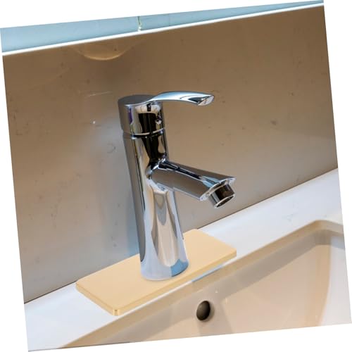 SEWACC 2 Stück Edelstahl Küchenarmatur Lochabdeckung Rechteckige Montageplatte Wasserhahn Abdeckplatte Gold Gebürstet für Waschbecken Bad Spüle Dekorative Basisplatte von SEWACC