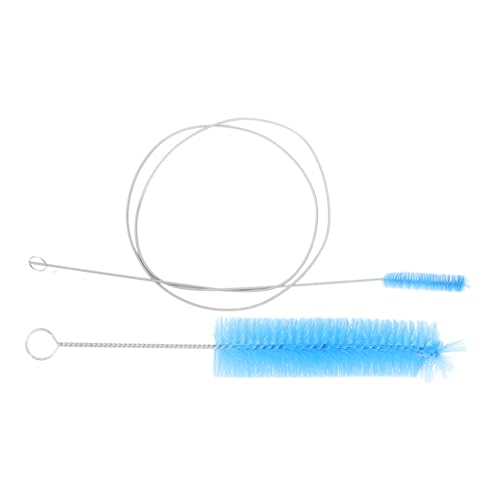 SEWACC 2 Stück Flexible Schlauchbürste Teiliges Edelstahl Reinigungsbürste für Waschmaschine Kühlschrank Abläufe Schlauch Reinigungstool mit Langem Dünnem Bürstenkopf in Blau für Wartung von SEWACC