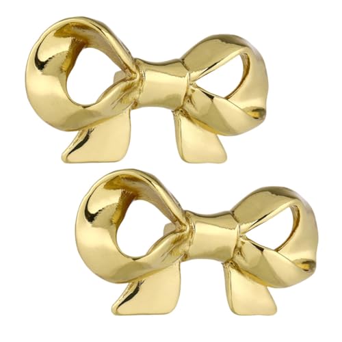 SEWACC 2 Stück Goldene Messing bow form Schrankknöpfe Vintage Schubladengriffe für Kommoden Kleiderschränke Küchen Zuckerdosen Robuste Einfache Montage Dekorative Möbelgriffe von SEWACC