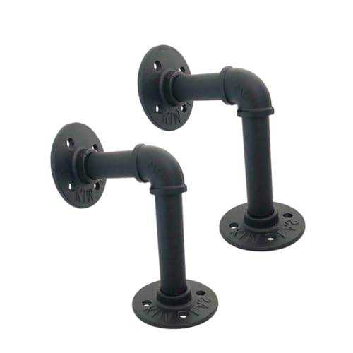 SEWACC 2 Stück Industrie Eisenrohr Regalhalterungen Wandmontage Schwerlast Hängeregal Halter für Holzbrett Regal Einsatz Vintage Retro Rohrschellen für Wohn Garten Dekor SEWACC 2 Stück Industrie Eisenrohr Regalhalterungen Wandmontage Schwerlast Hängeregal Halter für Holzbrett Regal Einsatz Vintage Retro Rohrschellen für Wohn Garten Dekor von SEWACC