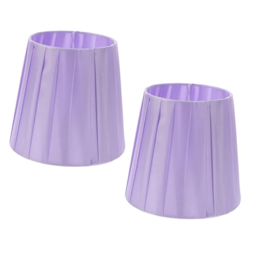 SEWACC 2 Stück Lampenschirme aus Stoff Vintage Stil Fassung Kompatibel Weiche Lichtdurchlässigkeit Geeignet für Tisch Steh Wand Pendelleuchten Dekorative Leuchtenabdeckung in Lila von SEWACC