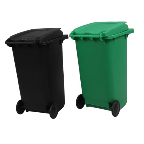 SEWACC 2 Stück Mini Desktop Mülleimer und Stiftehalter Multifunktionaler Mini Kunststoff Abfallbehälter für Stifte Pinsel und Büroorganisation Geruchsfreier Organizer für Schreibtisch von SEWACC