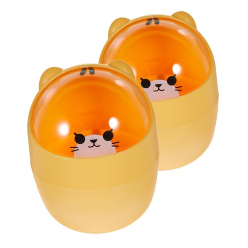 SEWACC 2 Stück Mini Tischmülleimer mit Deckel Desktop mülleimer Cartoon Design Kompakter Schreibtisch Abfallbehälter für Büro Küche Schlafzimmer Vielseitiger Sundries von SEWACC