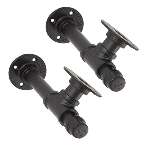 SEWACC 2 Stück Retro Wandregalhalterungen Schwarzem Eisen Industrielle Rohrregalträger für DIY Dekoration und Rustikale Raumgestaltung für Bücher Pflanzen und SEWACC 2 Stück Retro Wandregalhalterungen Schwarzem Eisen Industrielle Rohrregalträger für DIY Dekoration und Rustikale Raumgestaltung für Bücher Pflanzen und von SEWACC