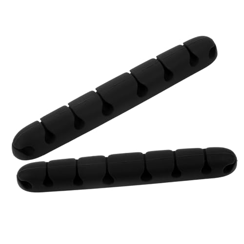 SEWACC 2 Stück Selbstklebende Kabelclips mit Schlitzen Kabelhalter für USB Ladekabel und Kopfhörerkabel Robuster Klebstoff Vielseitig für Schreibtisch Wand Schwarz von SEWACC