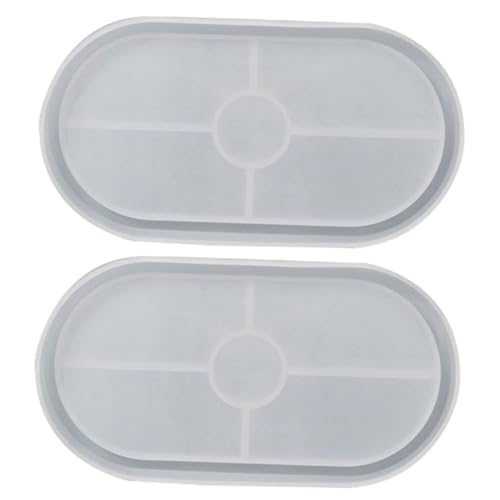 SEWACC 2 Stück Silikonform Ovaler Serviertablett Gießform Epoxidharzform Hitzebeständig Langlebig DIY Aufbewahrungstablett für Dekorationen Teiliges von SEWACC