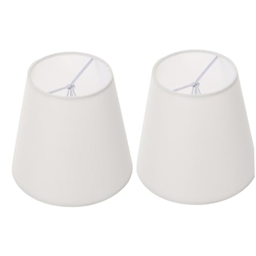 SEWACC 2 Stück Stoff Trommellampenschirme Ø Passend für Pendelleuchte Tischlampe Stehlampe Schlafzimmer Lampenschirm Langlebig Dekorativ Einfach Montierbar in Beige von SEWACC