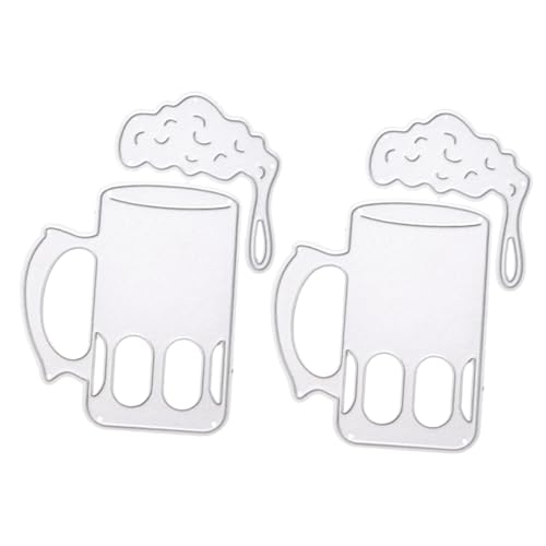 SEWACC 2 Stück Teiliges Bierglas Stanzformen Set Kohlenstoffstahl DIY Prägeschablonen für Papierbasteln Scrapbooking Albumdekoration Leicht Tragbar für Kreative Bastelprojekte von SEWACC