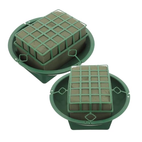 SEWACC 2 Stück Teiliges Blumenschaum mit Ablage Steckschaum für Blumenarrangements Einsetzbar für Hochzeit Floristik DIY Deko und Besondere Anlässe von SEWACC