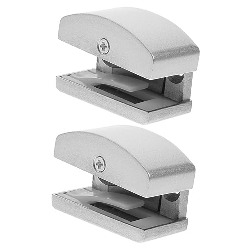 SEWACC 2 Stück Teiliges Dusch Schiebetür Bodenführung aus Aluminiumlegierung mit Gummistopp Verstellbare Glas Türbegrenzer für Bad Küche Schlafzimmer Einfache Montage Schwingungsfrei von SEWACC